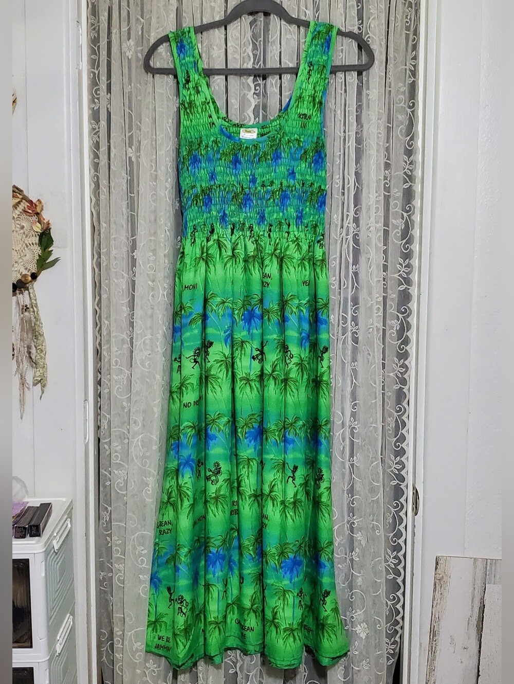 Rima Beachware Blue Green Caribian OSFA Maxi Dress